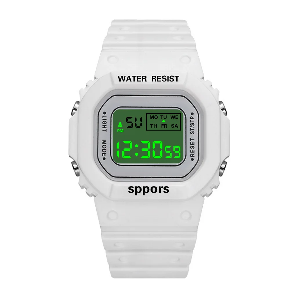 Factory wholesale students children square digital watch waterproof luminous alarm clock electronic watch
