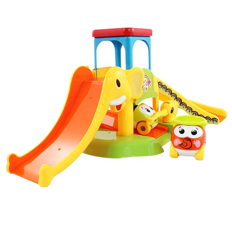 Early education elephant cartoon diy kids parking lot toy for baby