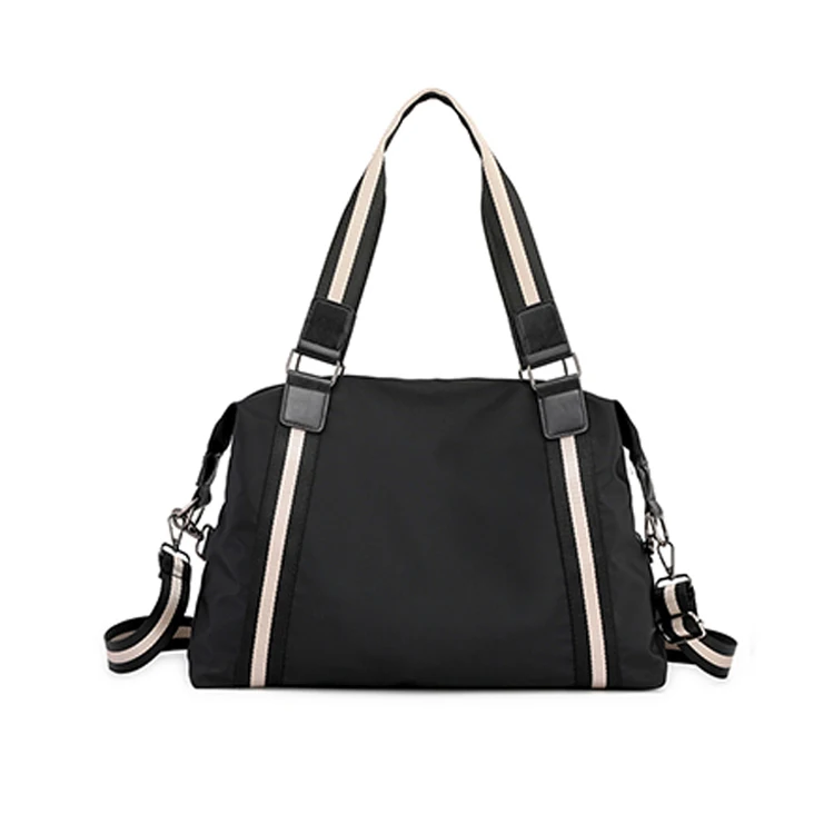 Custom waterproof  light weigh tote gym bag nylon handbags large capacity women shoulder travel bag