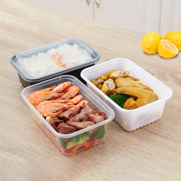 
Clear transparent disposable used plastic food dessert containers microwaveable meal prep PP storage lunch box 