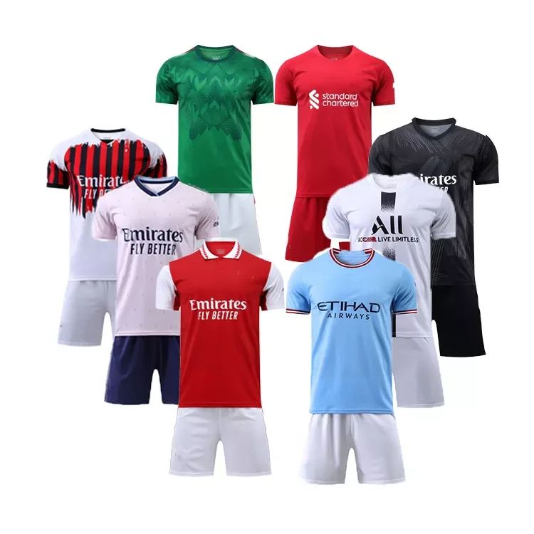 Thailand Quality Custom Soccer Set Jersey with Wholesale Price latest designs football soccer jersey uniform Set soccer wear