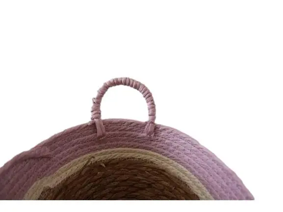 New product Braided paper rope + bulrush storage basket set for cat bed