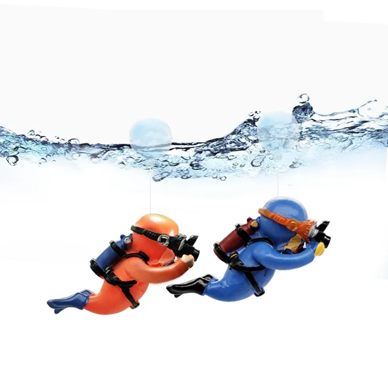 Aquarium Epoxy  Resin Ornament  Diver Floating Device Design Aquarium Decoration Resin