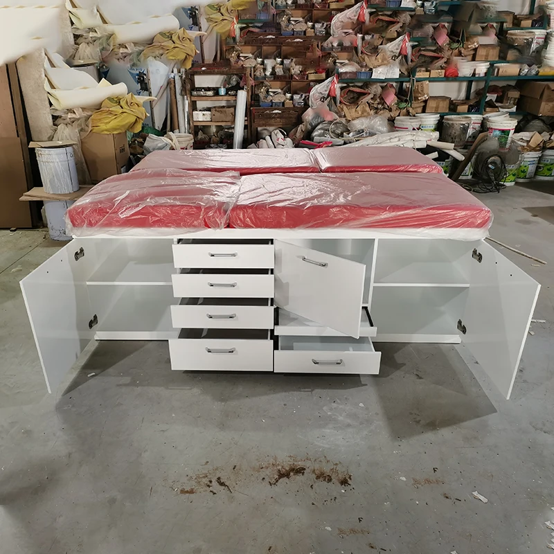 Leisure massage bed with multiple lockers large storage space customizable