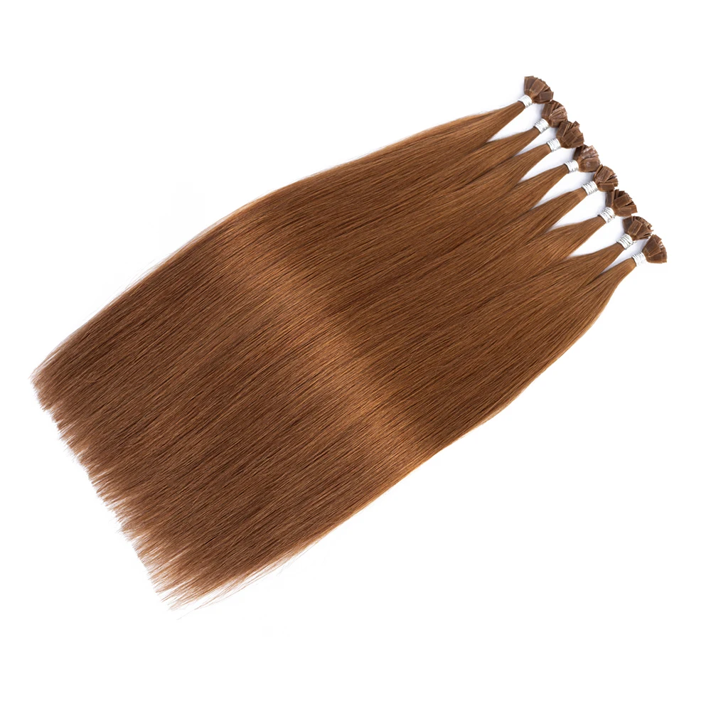 
Naturehere Top Grade Hair Russian Double Drawn Bone Straight Remy Human Hair Flat-tip Extensions 6# 