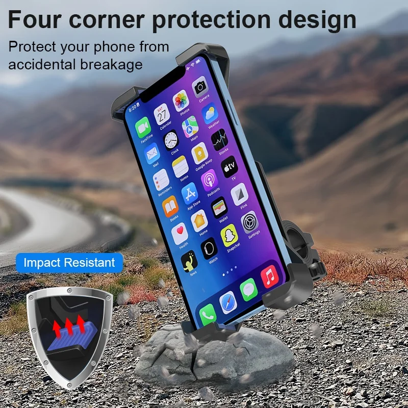 ODIER 2022 support customized adjustable abs silicon multifunctional universal scooter auto-locking phone holder