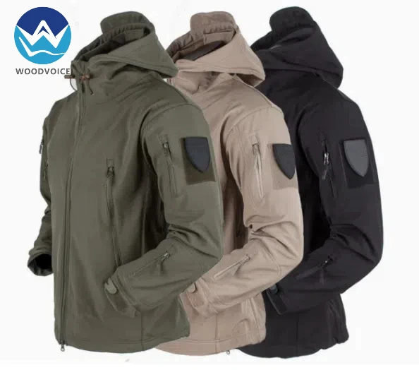 OEM New Fashion Mens Fleece Outdoor  Jacket Tactical Softshell Jacket Hooded Outwear Coat Waterproof