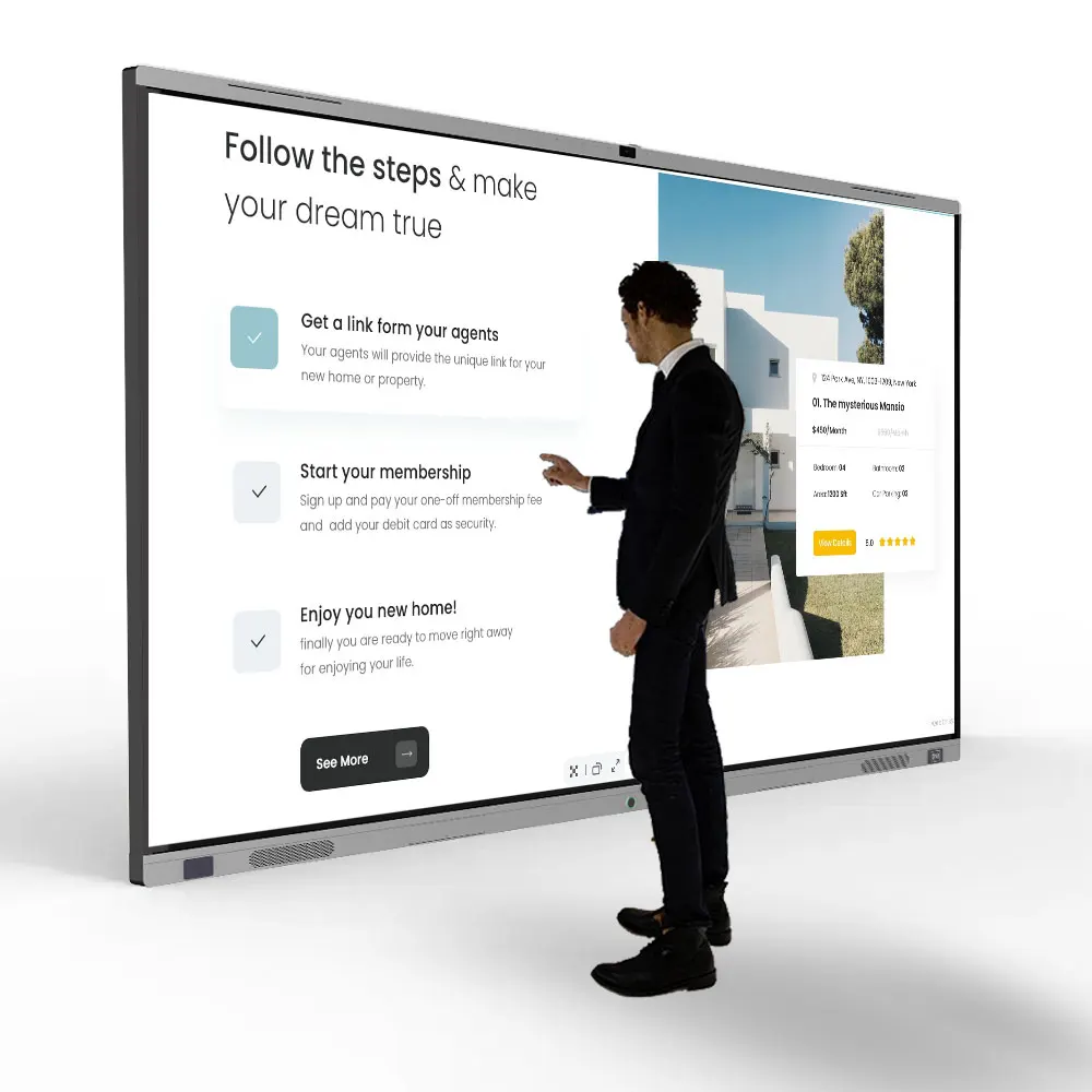 86/98/110 дюймов smart tv для обучения Интерактивная умная доска со встроенным компьютером интерактивная