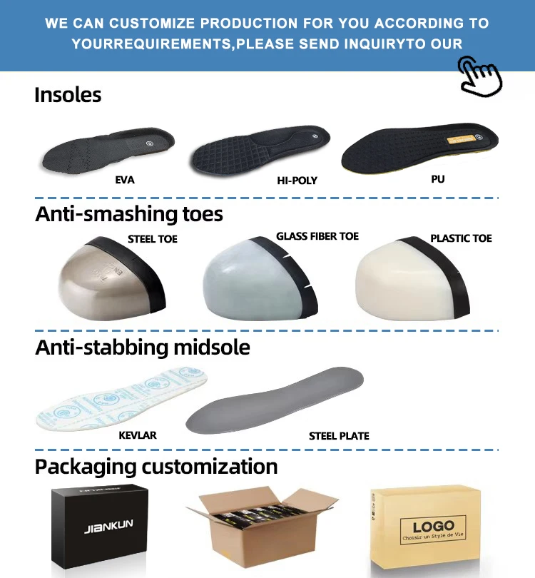 JIANKUN CE leather steel toe waterproof breathable safety security boots work protective non slip high cut shoes for winter