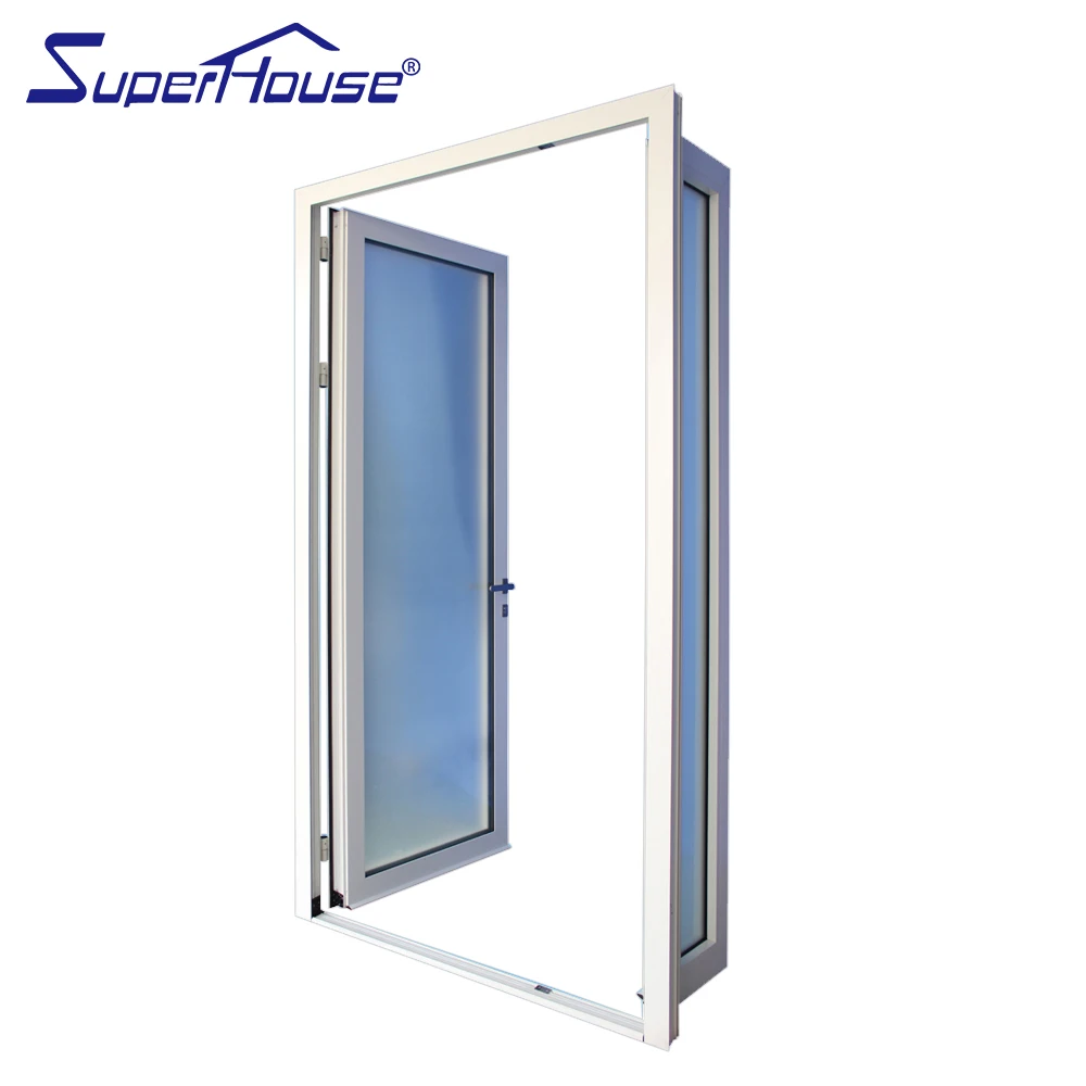 Superhouse new design Australia standard double glass aluminium smart lock hinged door for residential