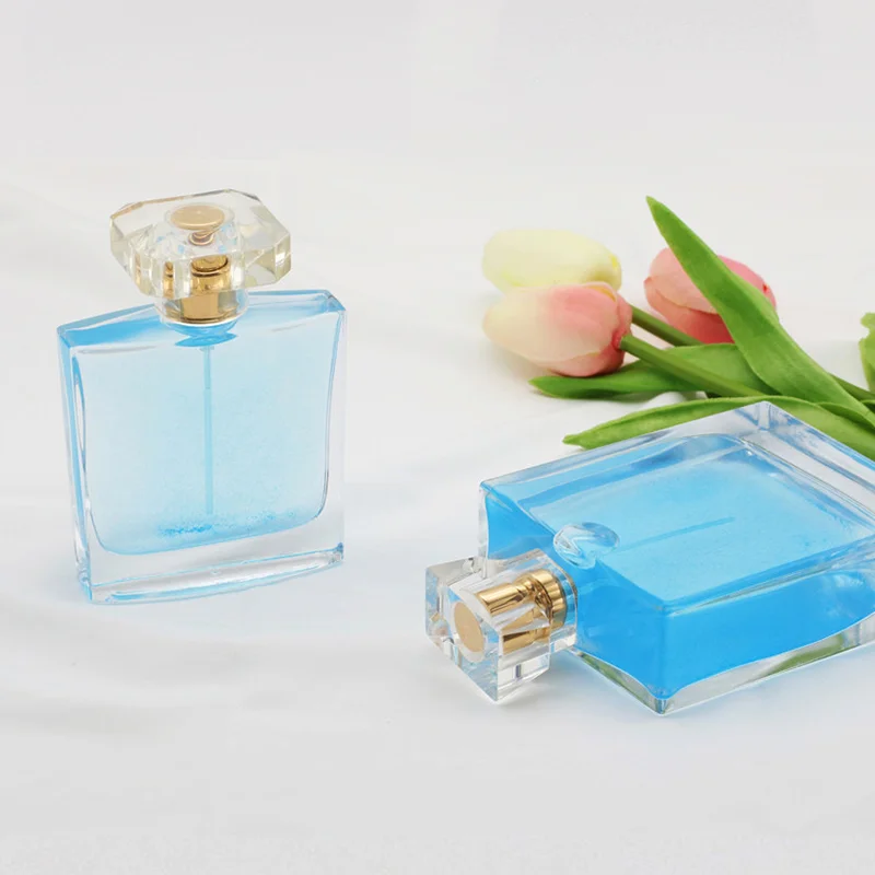 Luxury Wholesale Transparent Empty Fine Mist 100ml Custom Perfume Bottles Square Shape
