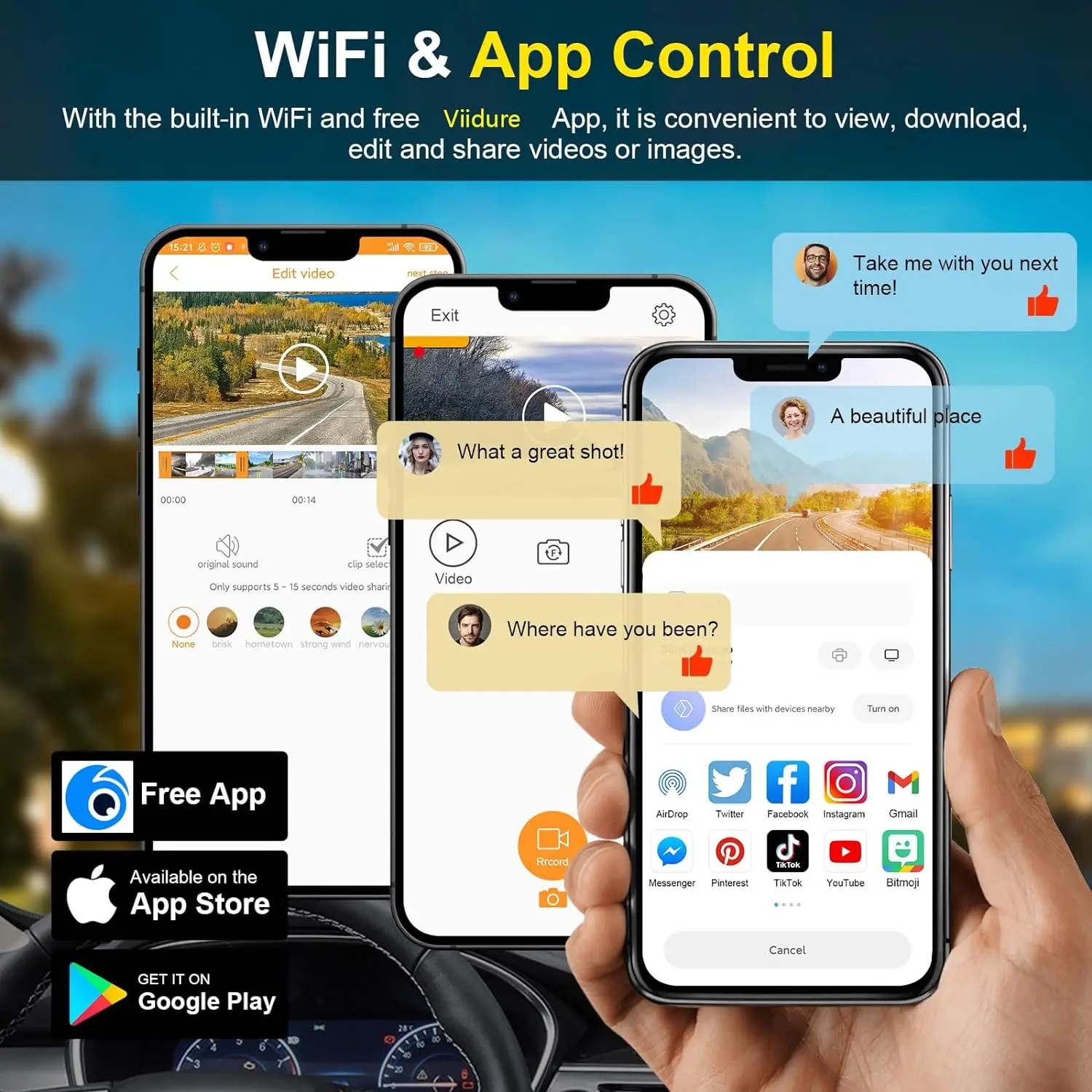 Manufacturer car camera 4K+1080P front and rear dual lens wifi gps dash cam 4k hd car black box dash camera car dvr 4k dashcam