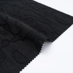 Fashionable Polyester Jacquard Material Formal Black Internt Abaya Fabric Pakistan