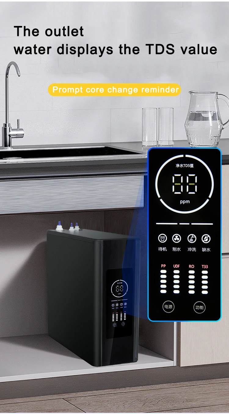 600GPD 7 Stage RO Reverse Osmosis Tankless Water Filter System Purifier