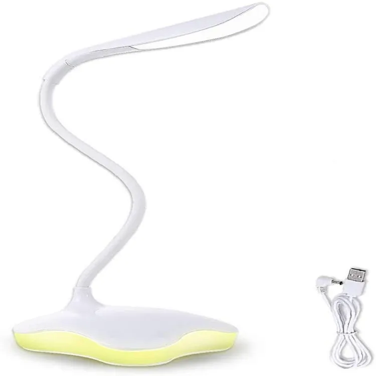 
Laopao Rechargeable Dimmable LED Desk Lamp with USB Charging Port 3 Brightness Levels 360 Flexible Metal Hose 
