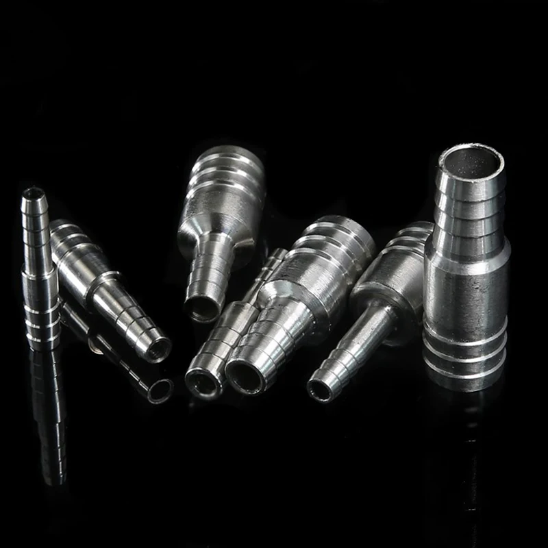 1pcs 304 Stainless Steel 2 Way Barbed Pipe Fitting Reducer Straight Connector Pagoda Joint Hose Barb OD 4mm 6mm 8mm 14mm 16-38mm