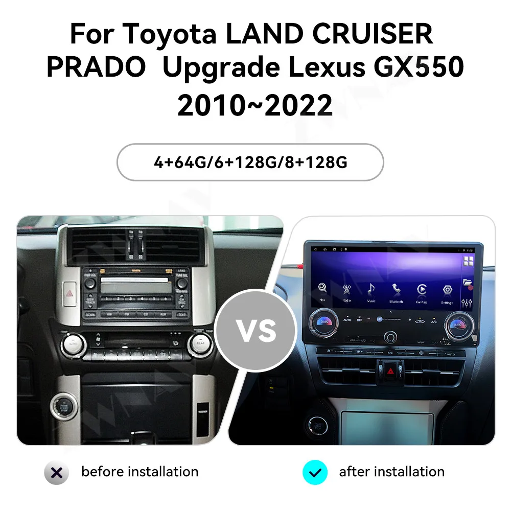 ZWNAV Hot Sale For Toyota LAND CRUISER PRADO Upgrade Lexus GX550 2010-2022 13.1 Inch Android Car Radio Head Unit Car Multimedia