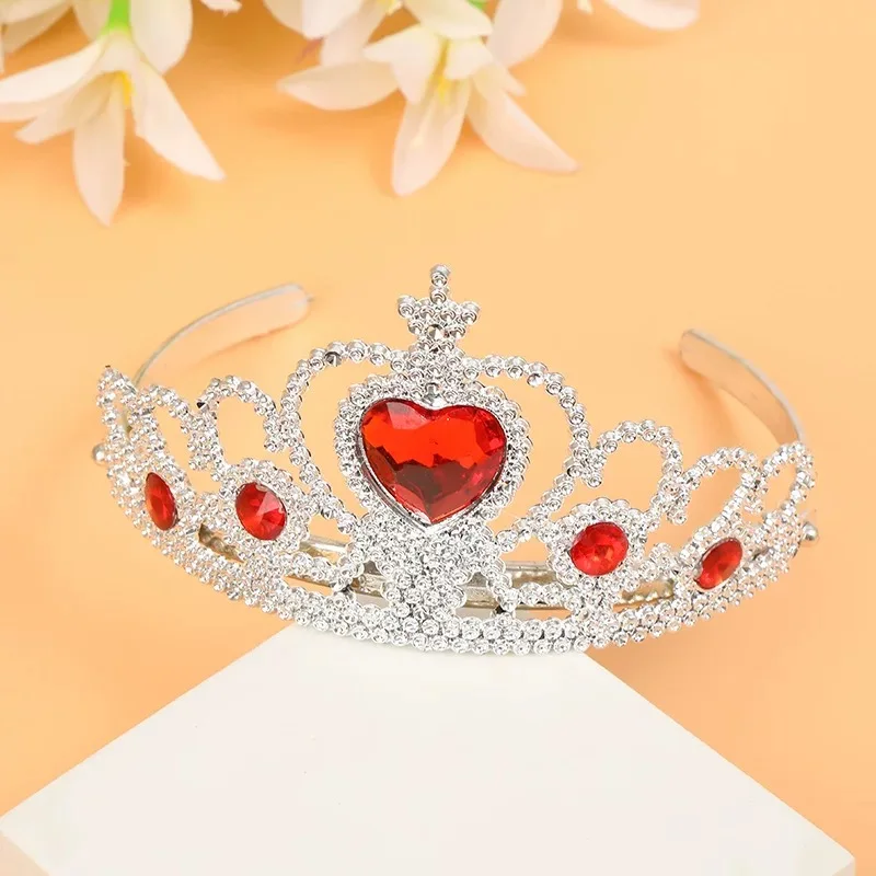 Wholesale Cheap Plastic Tiaras Dress Up Snow And Ice Colors kids Princess Plastic Crown for Girls