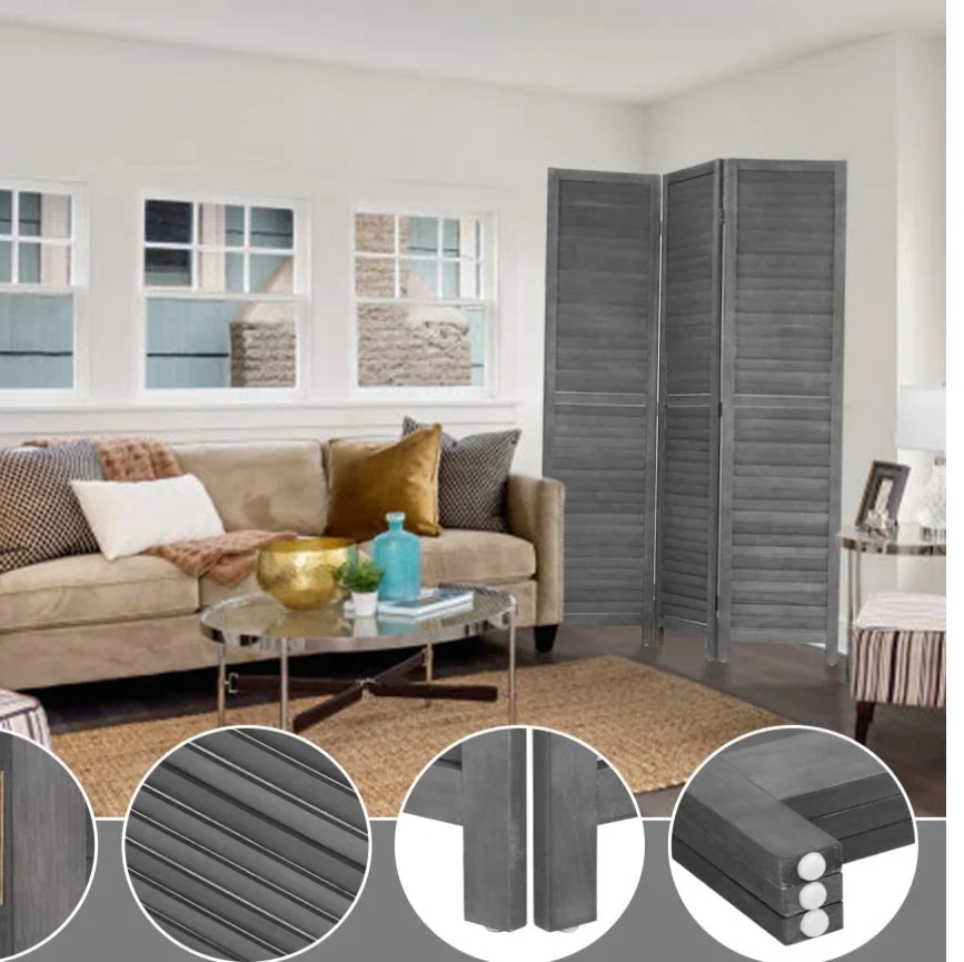 Popular Type Wholesale Foldable Freestanding Wood Partition for Living Room Screen Divider Panel