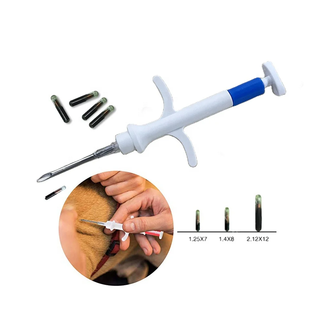 OTPS wholesale EM4305 glass Tag pet dog rfid syringe animal id chip Micro Implant Injectable microchip for cattle cat pets