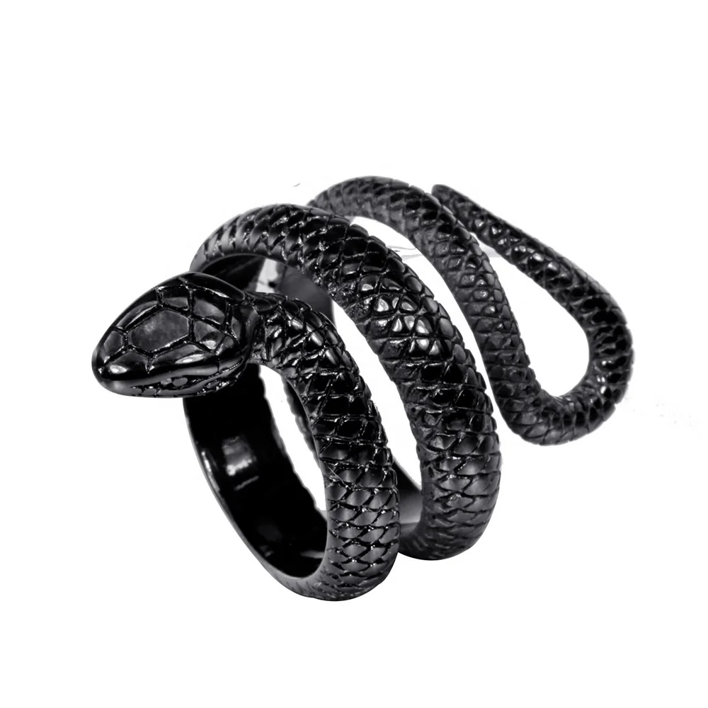 VAF Bague Serpent En Couleuvre Acier Inoxydable Anillos De Serpientes Hombre Stainless Steel Gold Snake Shape Ring