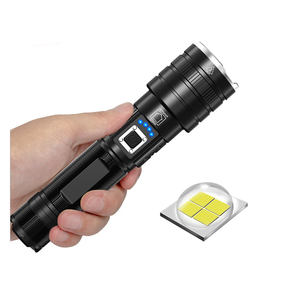 Светодиодный фонарик XHP50 XH P70 с 4 индикаторами 26650