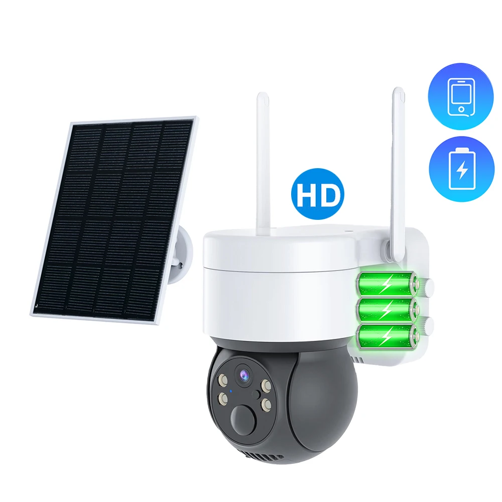 Wireless Lower Power Icsee Network PIR Battery Intelligent CCTV Outdoor Security Solar Camera