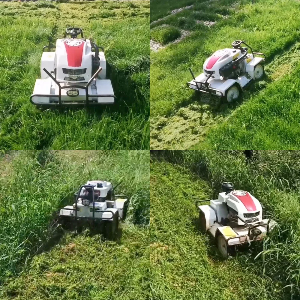 Chinese top selling agricultural machinery hybrid power remote control cordless lawn mowers for bush and grass