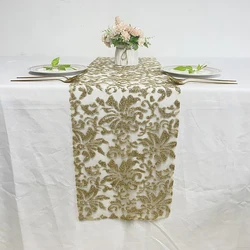 Gold Beaded Sequin Table Runner Party Decoration Wedding Table Runner