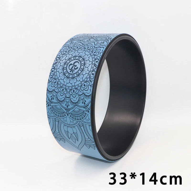 Yoga Wheel Natural Yoga Auxiliary Wheel Massage Mandala Pattern Wheel Backbend Artifact Pilates Yoga Circle