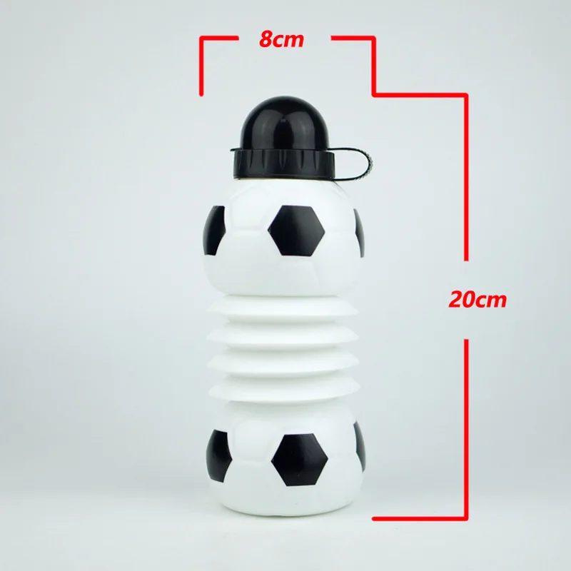 Factory direct sales can be customized color logo 550ml food grade PP material double football folding sports bottle