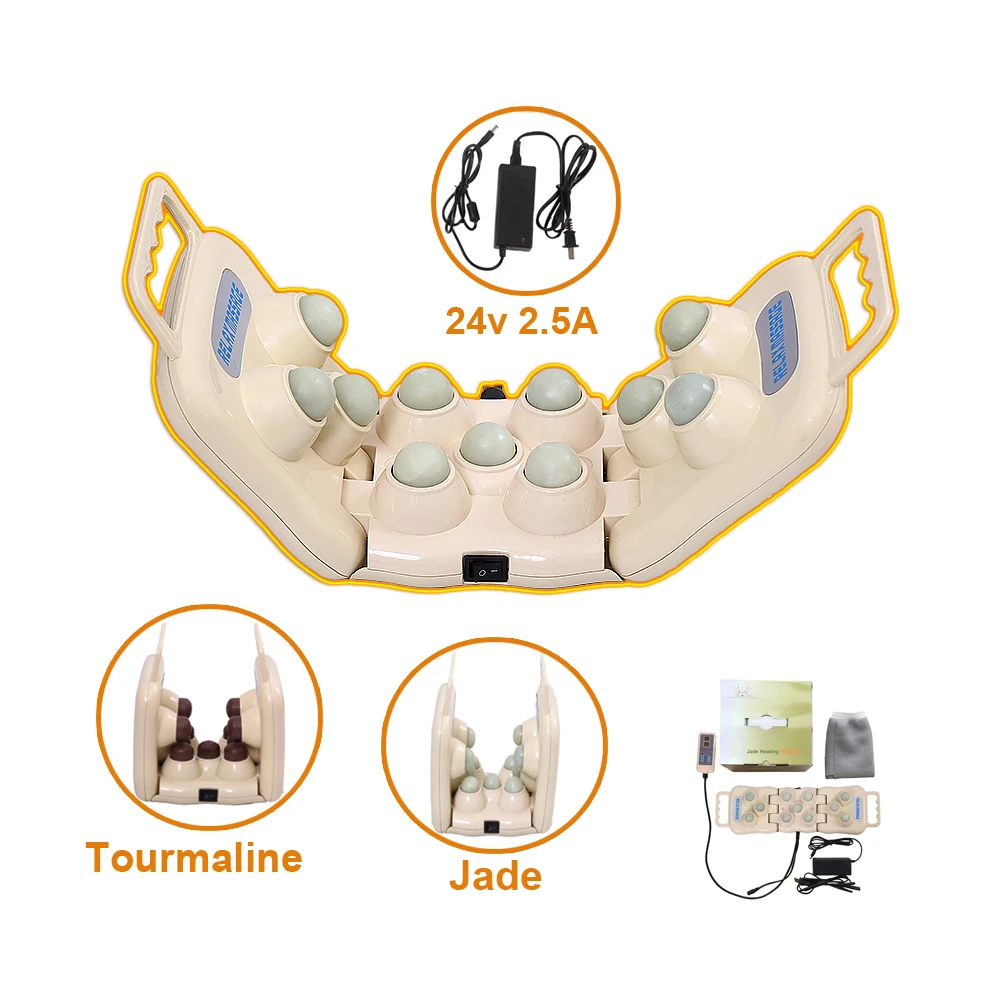 FCC CE 11 balls infrared heating projector massager tourmaline jade price handheld multifunctional thermal massage device