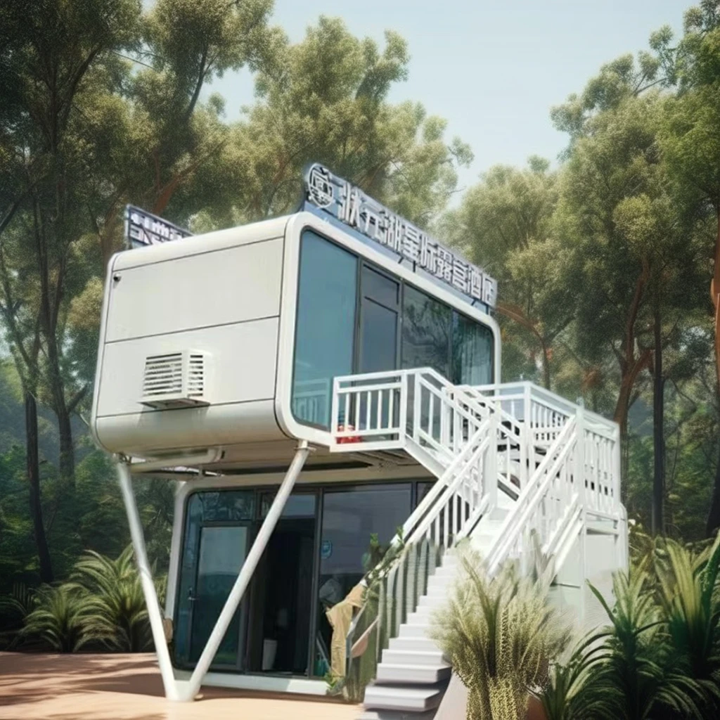 Double Layer Container house Prefab House Apple Shelter Mobile Office Outdoor Camping Capsule Room