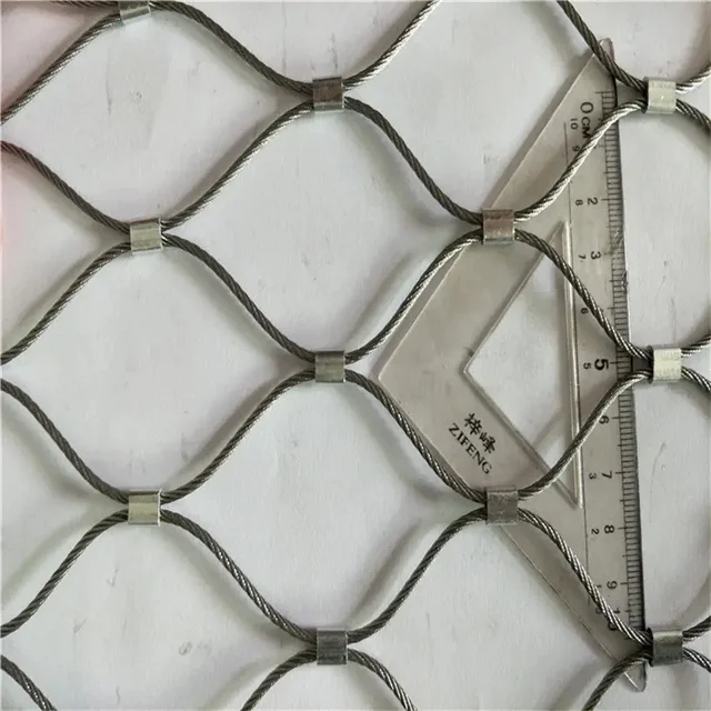 316 Stainless Steel Wire Rope Mesh Netting Inox Cable Flexible Green Wall Balustrade Zoo Aviary Safety Stair Rail Zoo Aviary