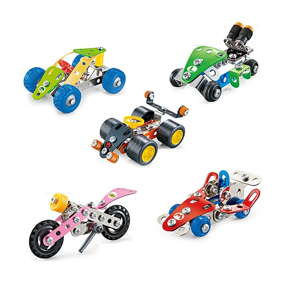 Dollartoys Self-Assembling Toy Creative Metal Race Car Motorcycle Stem Learning Toys