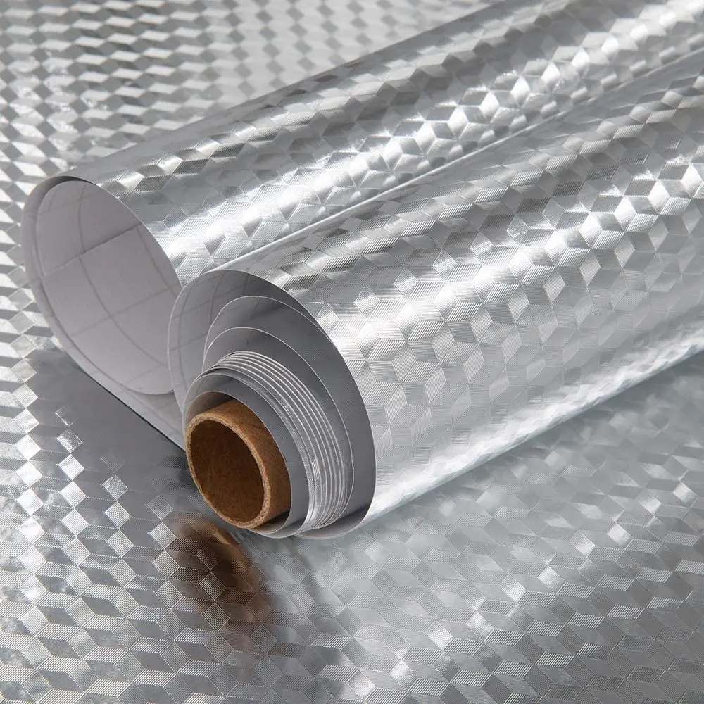 Akadeco Kitchen Backsplash Peel And Stick Wallpaper Aluminium Foil Self Adhesive Oil-Proof Heat Resistant Wall Sticker