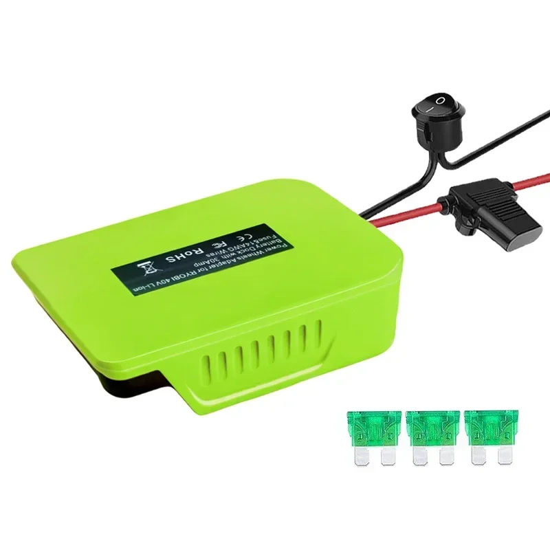 DIY Power Wheel Adapter Converter For Ryo bi 40V Lithium Battery Adapter with Fuse & Switch 14 AWG Wire for DIY Rc Car Toys