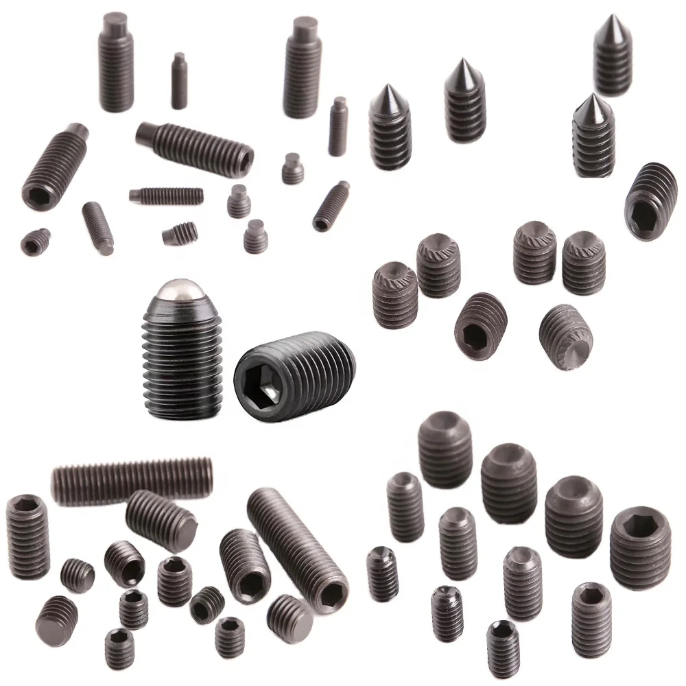 DIN915 M2.5 M3 M4 M5 M6 M8 M10 Stainless Steel SS304 Hex Socket Set Screw with dog point grub screws