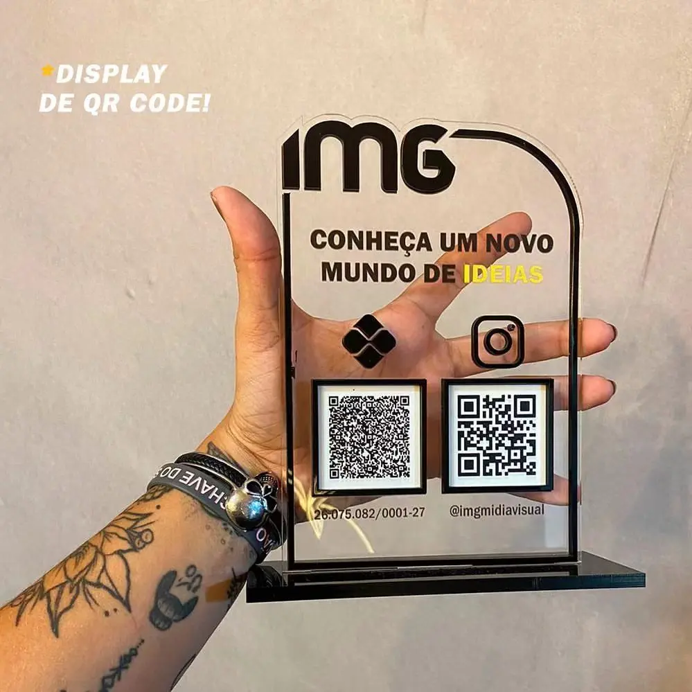 custom acrylic plexiglass pmma menu QR code display stand holder for coffee shop store nail polish beauty salon restaurant club