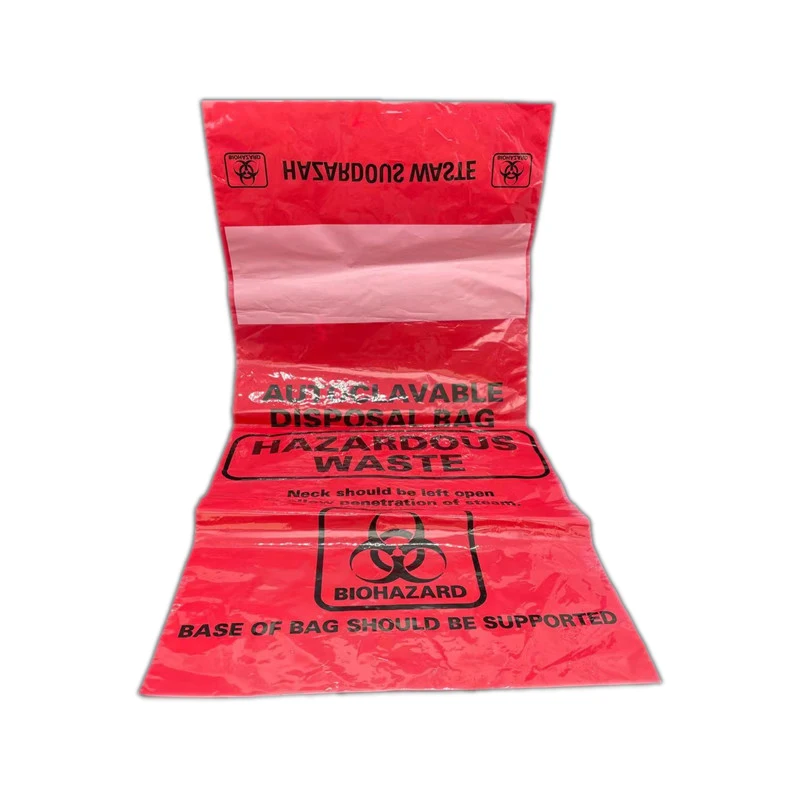 Red Autoclave Plastic Biohazard Garbage Bag Medical Waste Bag for hospital clinic