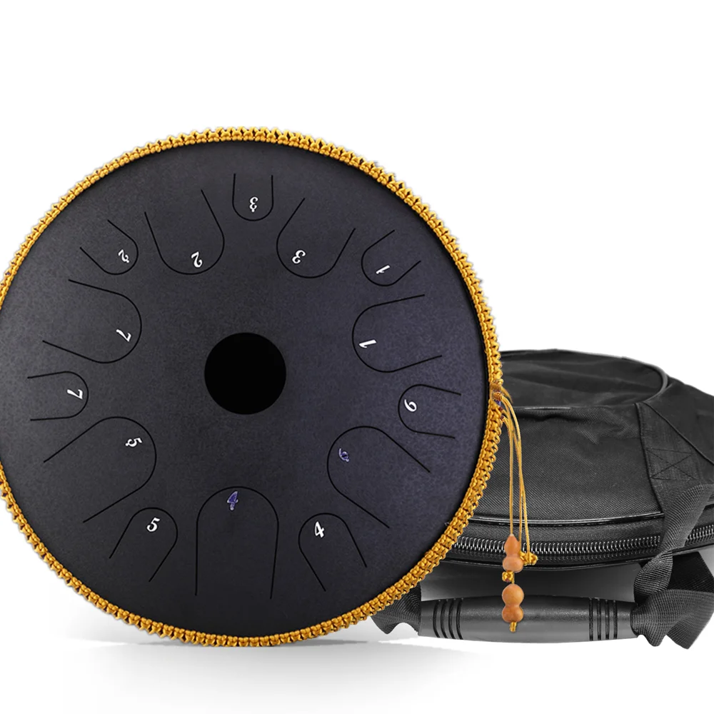 Professional Pure Copper Tongue Drum 14 Notes 14 Inches, hangpan drum steel , handpan drum, blue