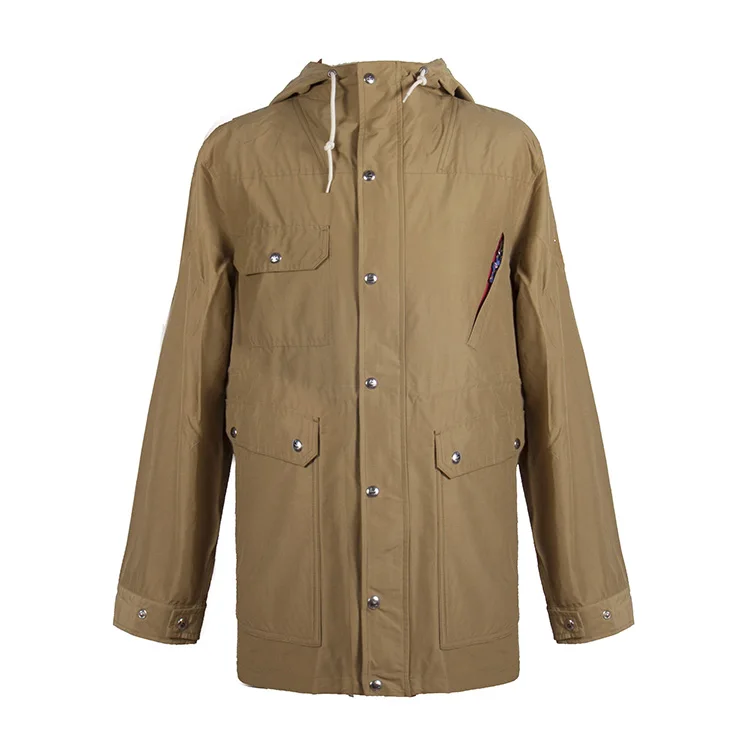 Custom leisure shell trench long hoodies men trench korea winter jacket coat for men winter custom