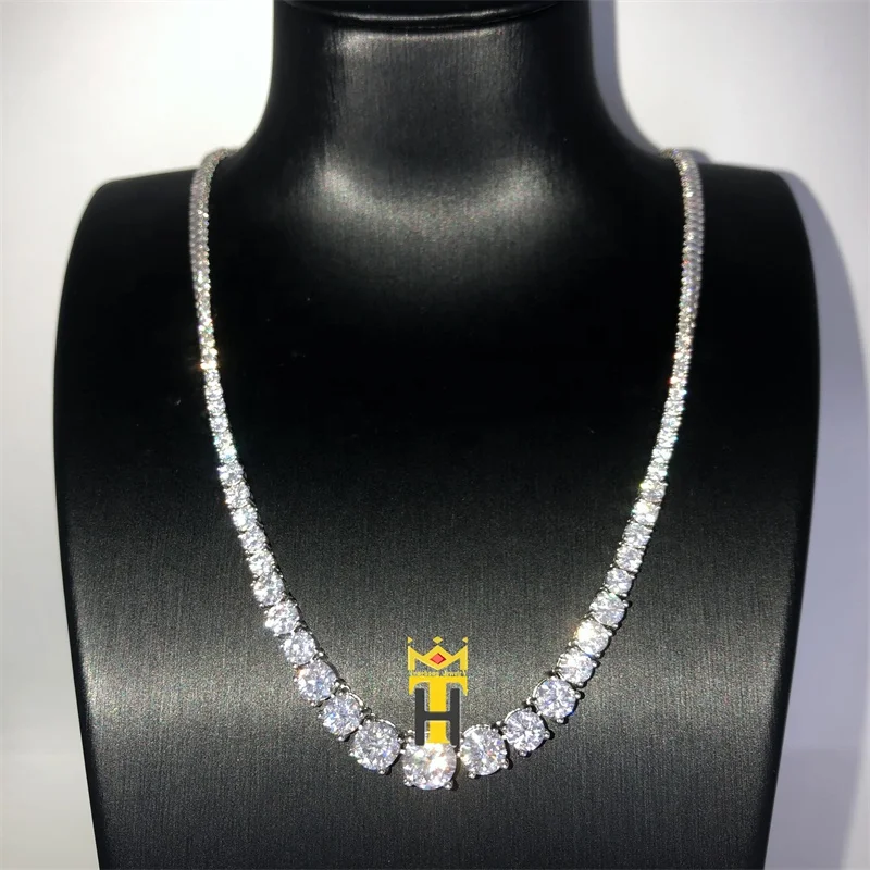 Minimalist gold silver tennis chain fine jewelry choker fashion diamond gradual chain necklace