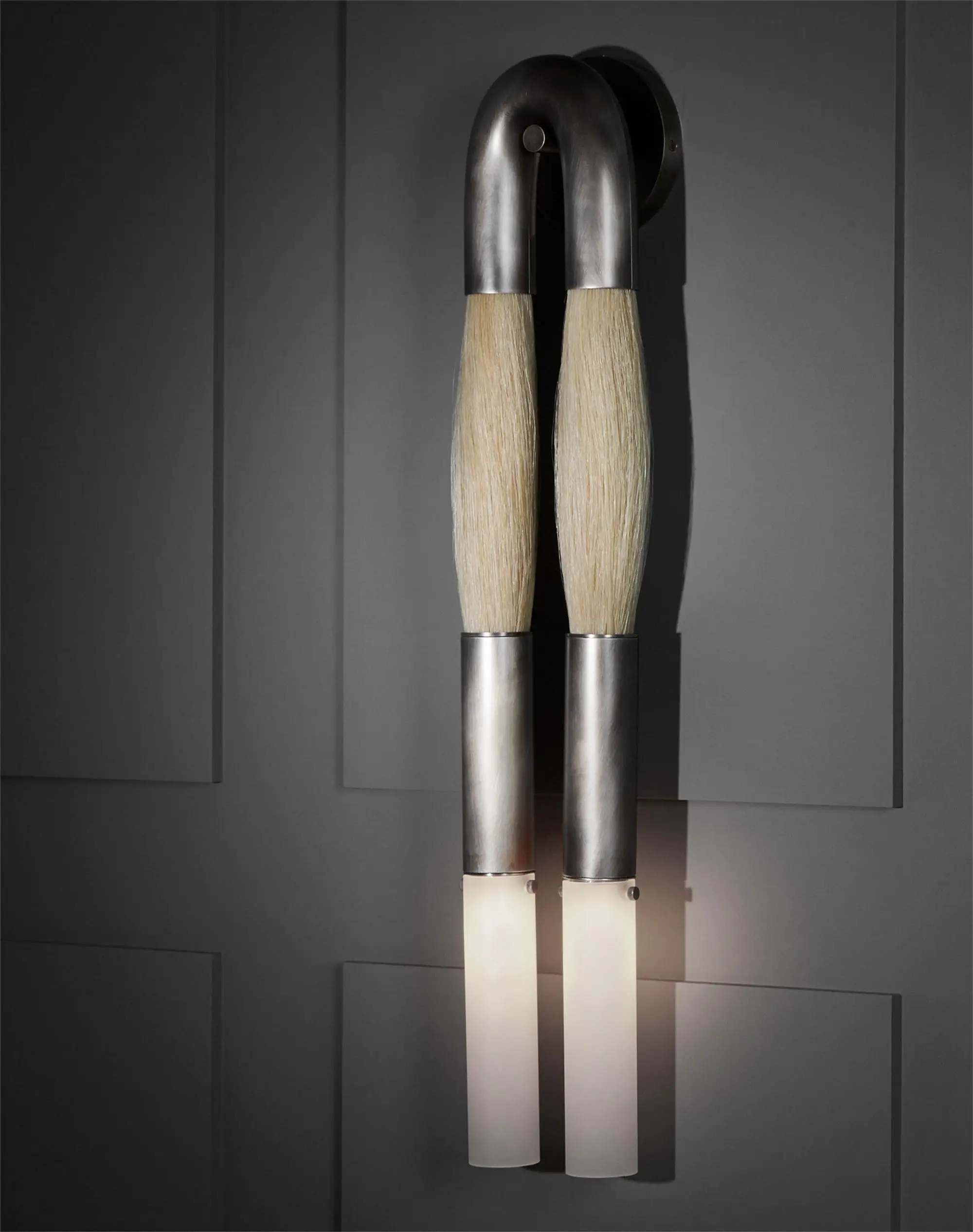 APPARATUS Custom design modern natural real horsehair solid brass wall lamp hotel bedroom bed corridor background sconce