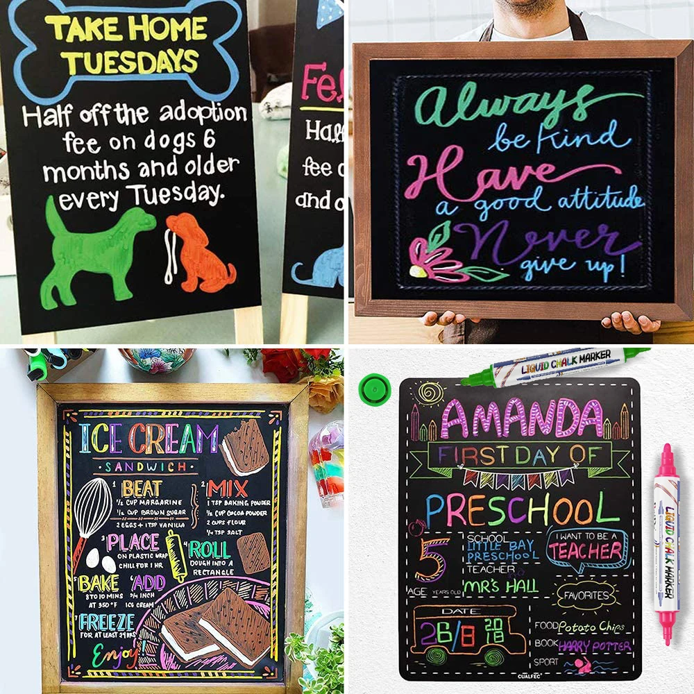 Newest product Dual tip 1mm and 6mm erasable chalk marker for chalkboard