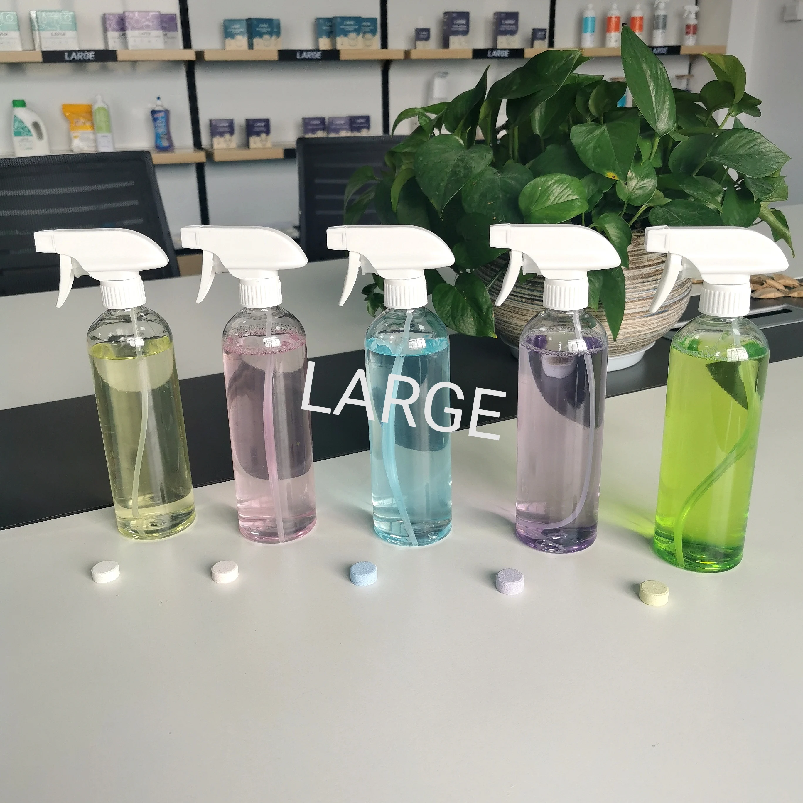 Eco-friendly Multi Effervescent Spray Cleaner Set with 10PCS Fine Concentrated Solid All Purpose Effervescent Spray Cleaner