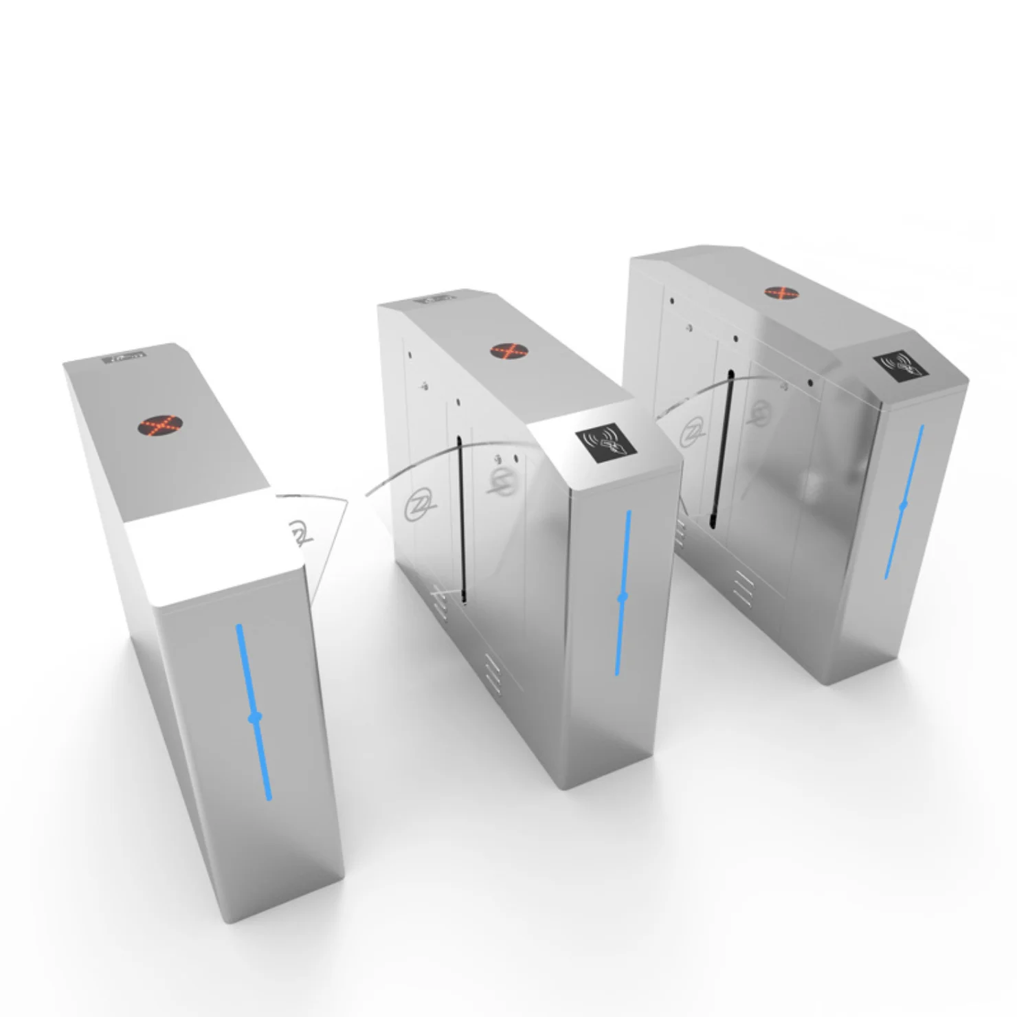 304 Stainless Steel Flap Barrier Turnstile Gate Rfid Reader