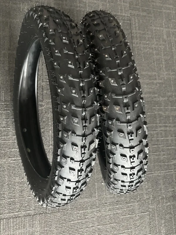 Winter Snow Bike Tires 20' x 4.0 fat bike tyre 20x4 studded bicycle tyres and inner tubes