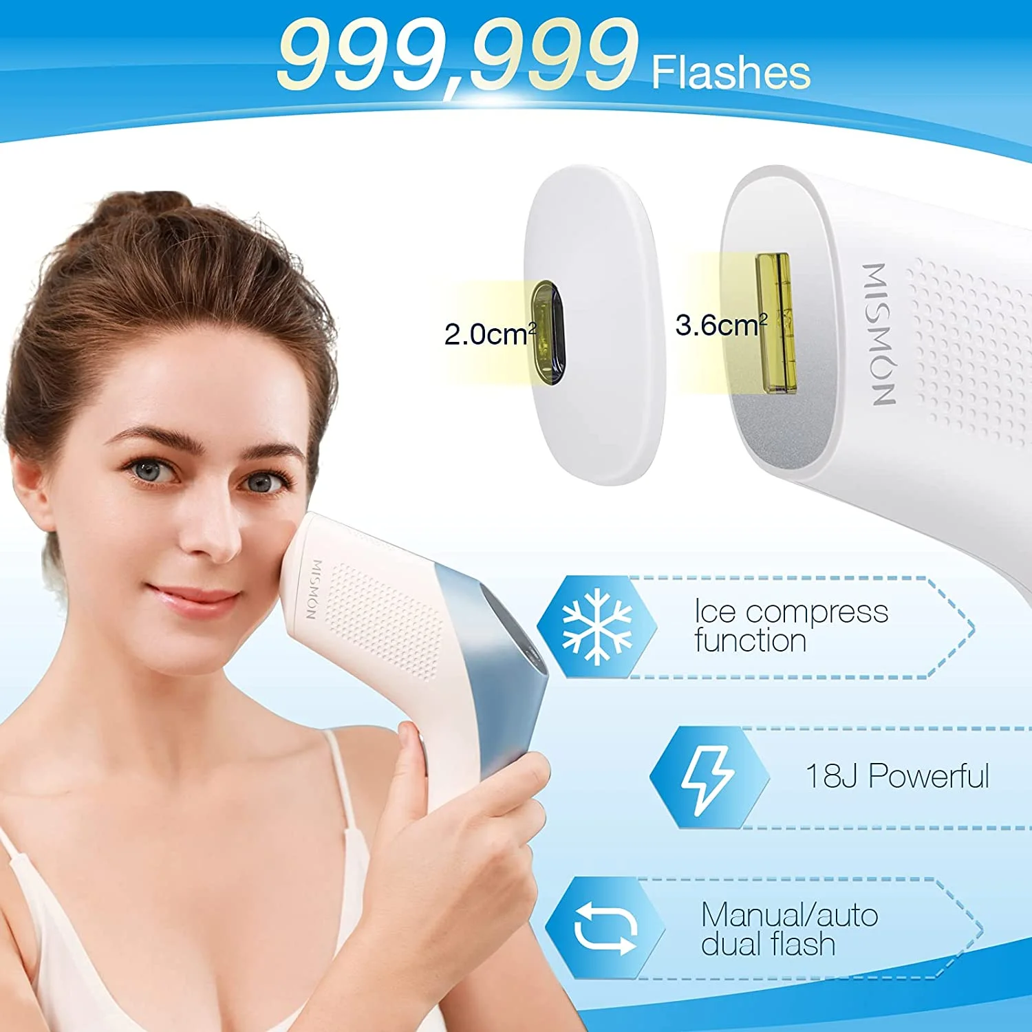 Unlimited flashes cooling ice depiladora new machine handset device laser ipl hair removal