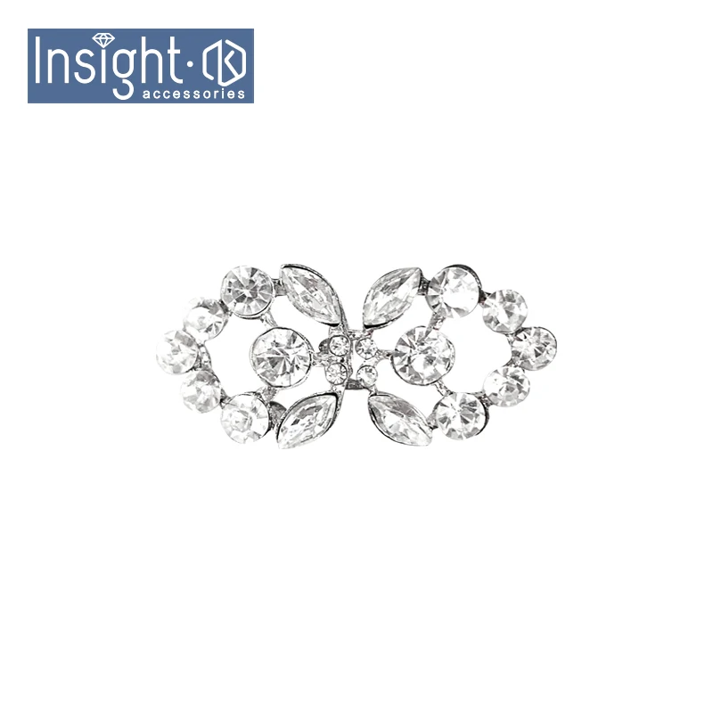 Factory Crystal Rhinestone Pair Buckles Sewing Double Shank Buttons Glass Pair Buckles For Dress